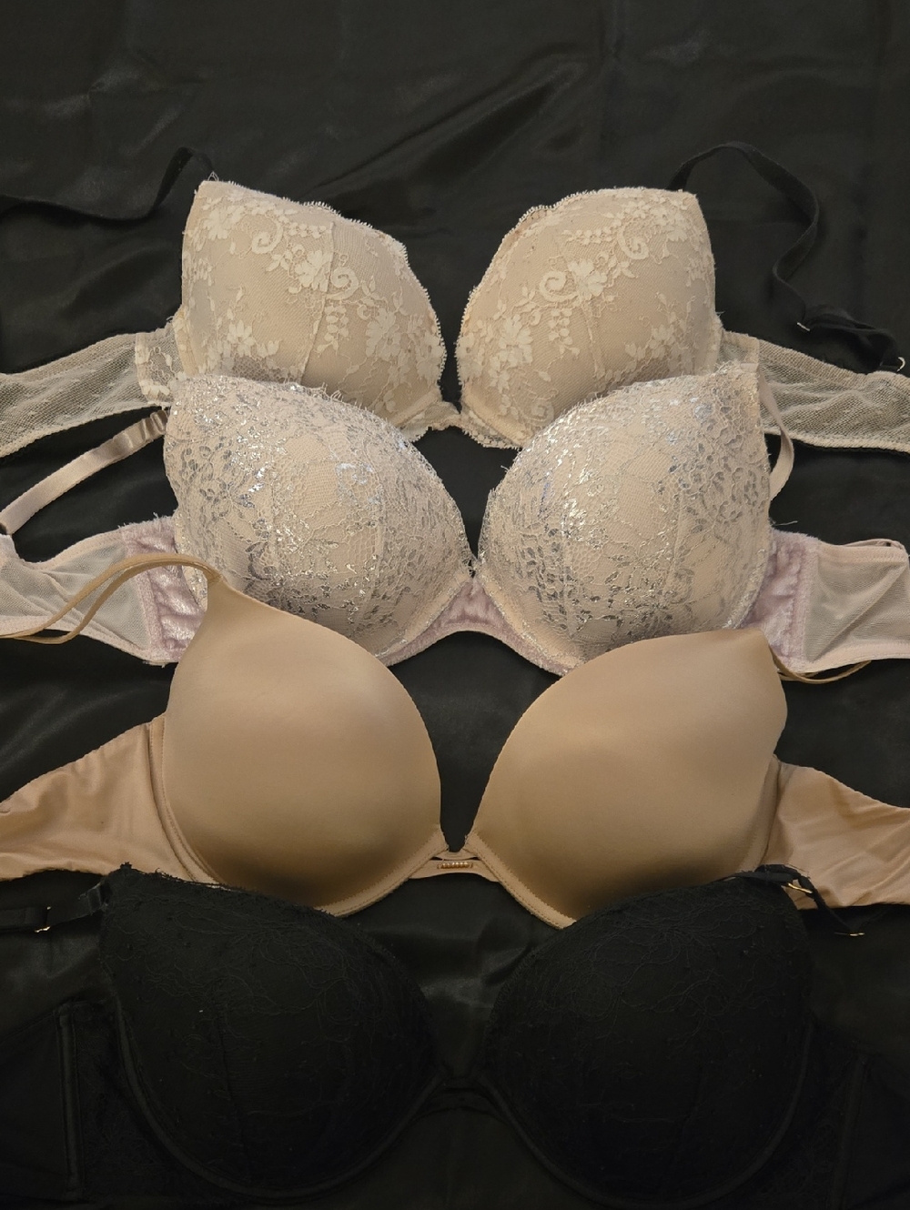 Women's Lace & Smooth T-Shirt Bra - Nude, Black